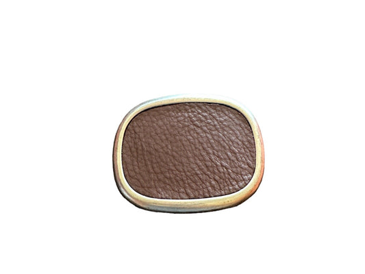 Pebbled Leather Belt Buckle in Burgundy