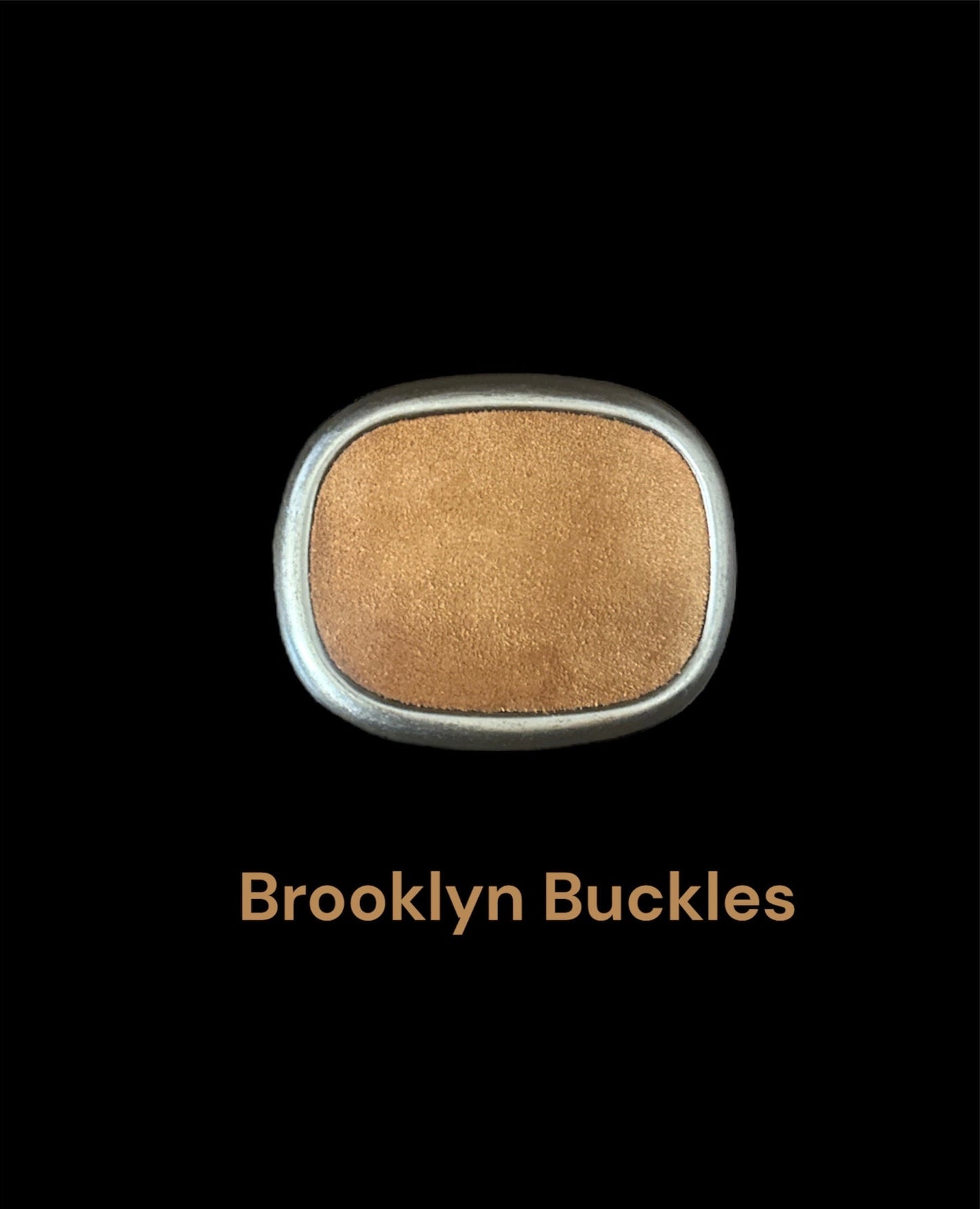 Brown Suede Oval Belt Buckle For Interchangeable Belt