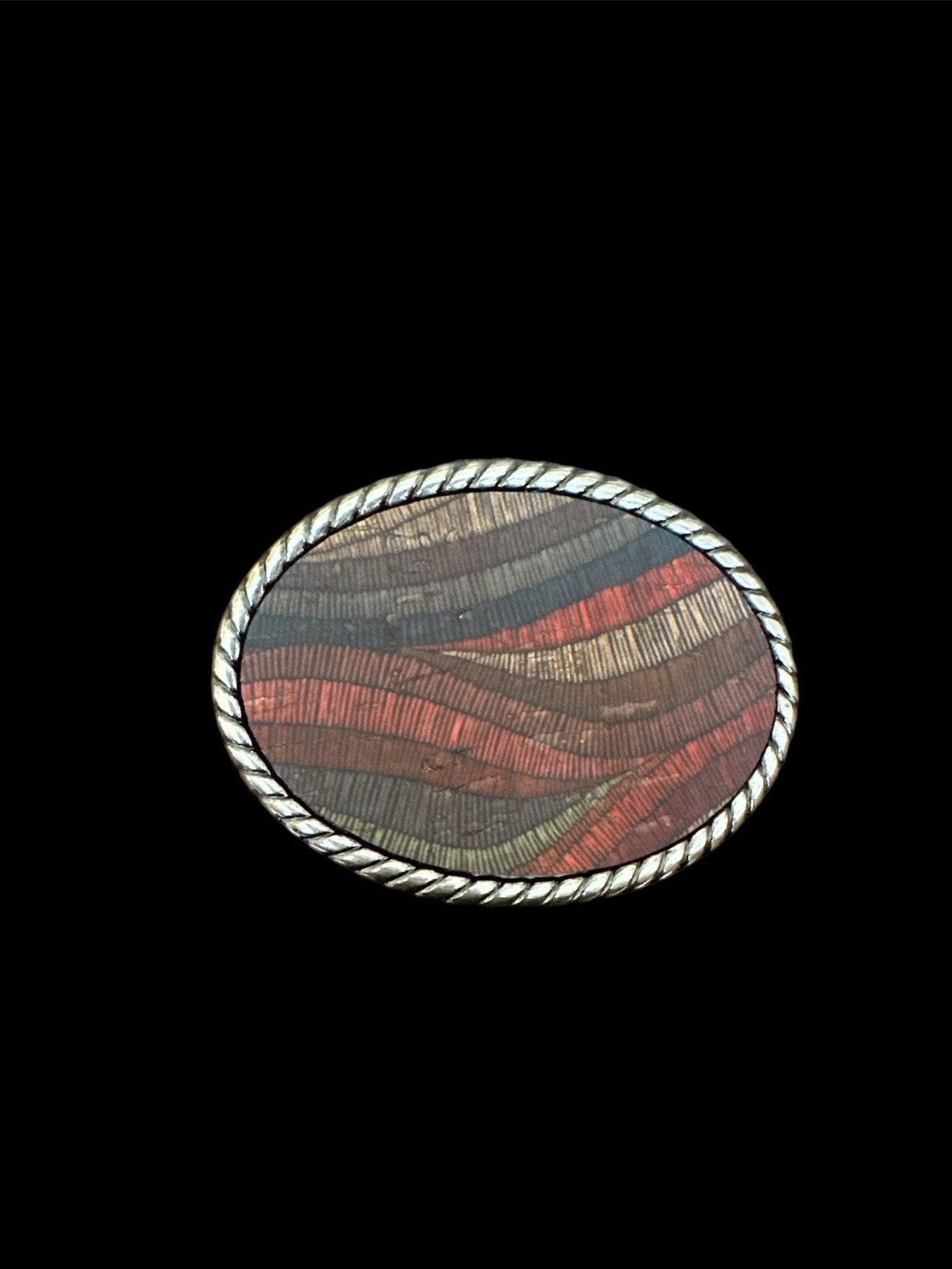 Multi-Color Waves Cork Belt Buckle