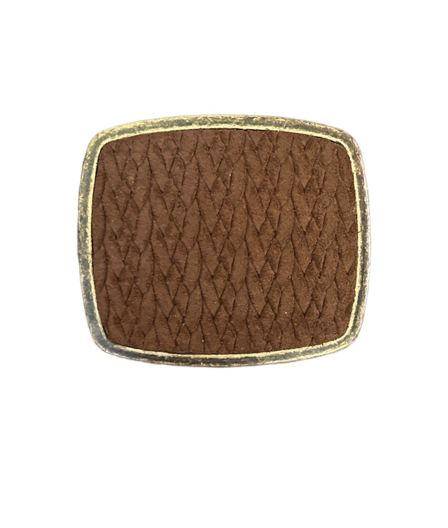 Brown Braided Leather Belt Buckle